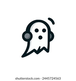 ghost music logo vector illustration template design