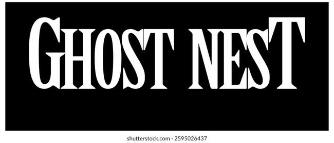 GHOST NEST sentence vector, word advertising design on applications or films.