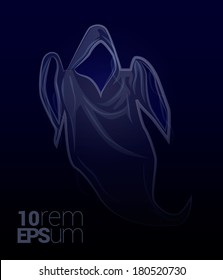 Ghost in the night. Vector illustration.