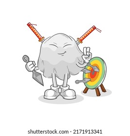 the ghost ninja cartoon. character vector