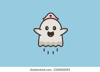 ghost nurse logo vector template design logo