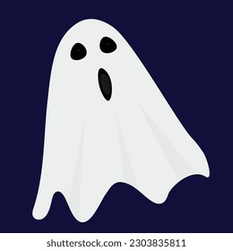 fantasma sobre fondo negro. Plantilla para Halloween.