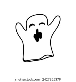fantasma sobre fondo gris, ilustración vectorial