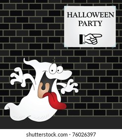Ghost on his way to a Halloween Party