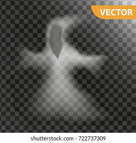 Ghost on a transparent background. Halloween concept. Vector illustration