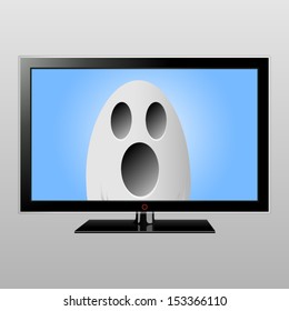 Ghost on TV screen