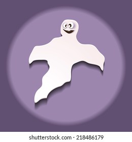 Ghost on violet background.