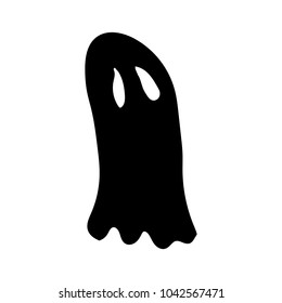 Ghost on a white background. Vector graphics. Hand drawing
