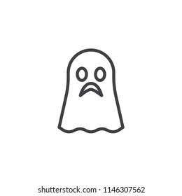 Ghost outline icon. linear style sign for mobile concept and web design. halloween simple line vector icon. Symbol, logo illustration. Pixel perfect vector graphics