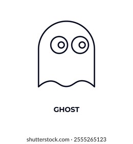  ghost outline icon. Linear vector from entertainment concept. Thin line  ghost icon isolated on white background