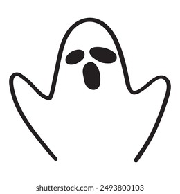 Ghost. Outline icon. Vector design. Illustration on white background.