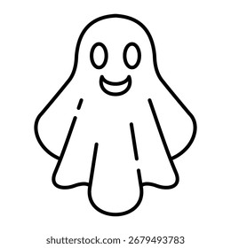 Ilustración vectorial de icono de contorno de fantasma