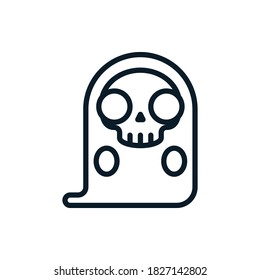 Ghost outline icons. Vector illustration. Editable stroke. Isolated icon suitable for web, infographics, interface and apps.
