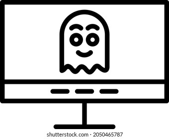 Ghost Outline Vector Icon Design
