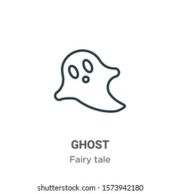 Ghost outline vector icon. Thin line black ghost icon, flat vector simple element illustration from editable fairy tale concept isolated on white background