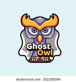Ghost Owl mascots illustration modern style