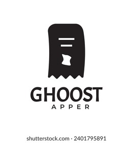 Ghost paper mystic logo design reflects the dark or evil side