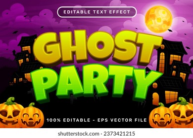ghost party text effect and editable text effect with halloween background