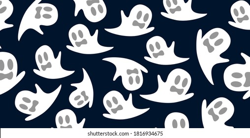 ghost pattern background design. background design for hallowen celebration. cute ghost illustration