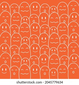 Ghost  pattern Halloween vector spooky scarf isolated repeat wallpaper tile background devil evil cartoon illustration doodle gift wrap paper white design
