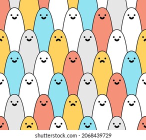 Ghost pattern seamless for halloween party background. All Hallows Eve texture