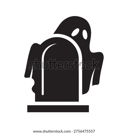 Ghost peeking out from behind a tombstone icon