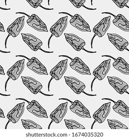 Ghost pepper pattern, illustration, vector on white background.