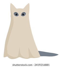 Ghost pet party icon cartoon vector. Cute kitty. Cute cat fun