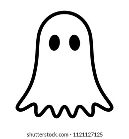 Ghost, phantom or apparition haunting Halloween line art vector icon for holiday apps and websites
