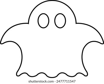 Ghost, phantom or apparition haunting Halloween line art vector icon for holiday apps and websites. Simple spooky character editable stock. Scary ghostly monster Silhouette on transparent background.