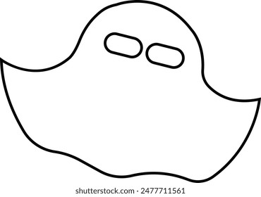 Ghost, phantom or apparition haunting Halloween line art vector icon for holiday apps and websites. Simple spooky character editable stock. Scary ghostly monster Silhouette on transparent background.