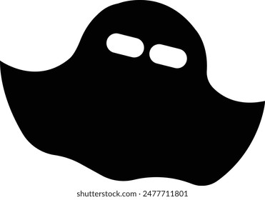 Ghost, phantom or apparition haunting Halloween black fill art vector icon for holiday apps and websites. Simple spooky character. Scary ghostly monster Silhouette isolated on transparent background.