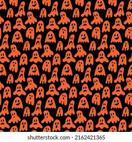 Ghost phantom bogey seamless pattern for halloween textile and wrapping paper design, eps 10 vector illustration