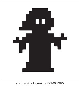 ghost pixel art 8 bit for graphic design