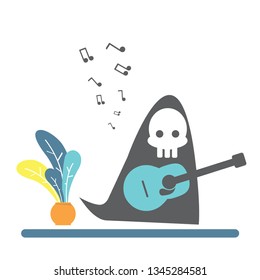 ghost play guitar vector