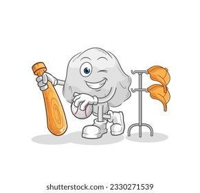 the ghost playing baseball mascot. cartoon vector
