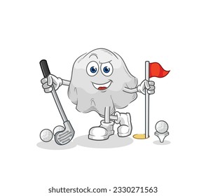 the ghost playing golf vector. cartoon character