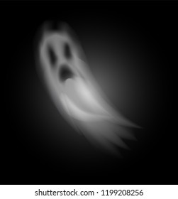 Ghost poltergeist creature halloween isolated icon vector. Scary mysterious spirit haunting people at night. Mystery of horror and spooky apparition