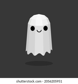Ghost polygon art image. low poly 3D ghost in vector illustration
