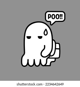 Ghost Poo. Ghost macht sein Geschäft in der Toilette.