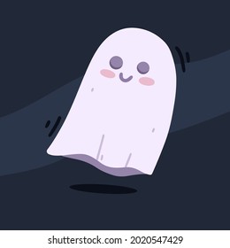 Gespenstes Poster. Halloween-Konzept. Vektorgrafik in Flachstil