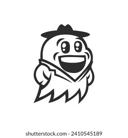 Ghost private detective. Vector illustration
