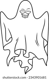 Ghost with pumpkin cartoon character