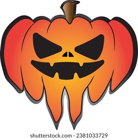 Ghost pumpkin vector for graphic design. Halloween.