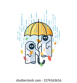 Ghost in the rain vector illustration