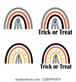 Ghost Rainbow. Fall and Halloween Designs.