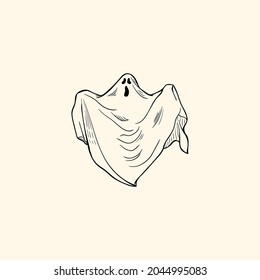 Ghost retro black old school vintage illustration