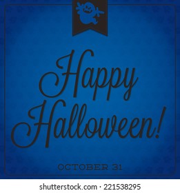 Ghost retro typographic Halloween card in vector format.