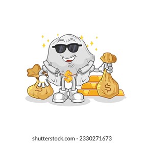 the ghost rich character. cartoon mascot vector