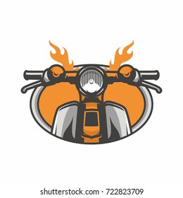 Ghost rider road biker mascot logo vector illustration workshop adventure